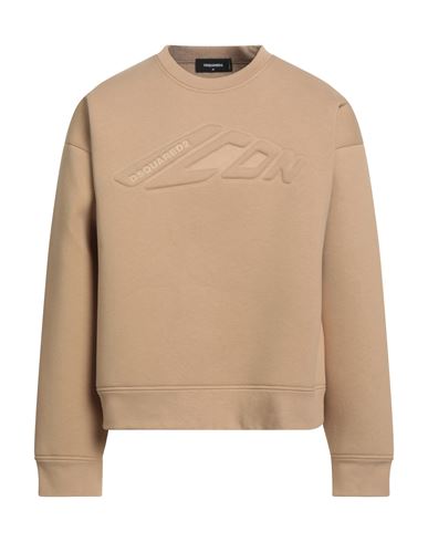Dsquared2 Icon Man Sweatshirt Sand Size M Cotton In Brown