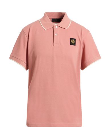 Belstaff Man Polo Shirt Salmon Pink Size Xl Cotton In Pink