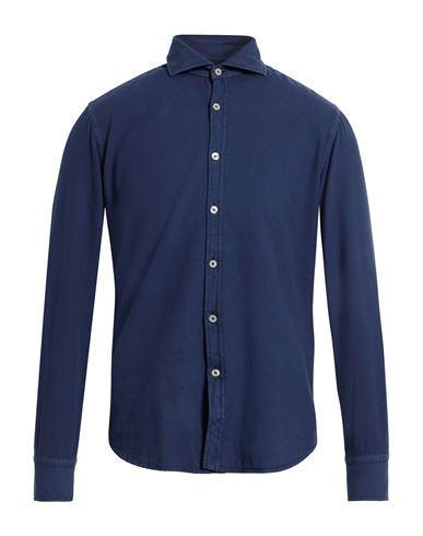 Grigio Man Shirt Navy Size 15 ¾ Cotton In Blue