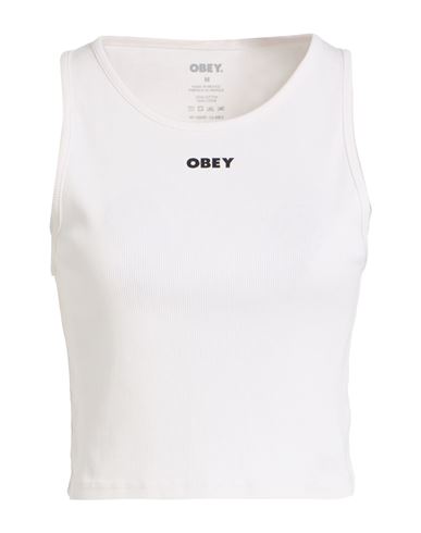 Obey Woman Tank Top Off White Size Xl Cotton In White