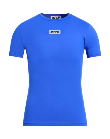 Msgm Active Man T-shirt Blue Size M Polyamide, Elastane In Blue