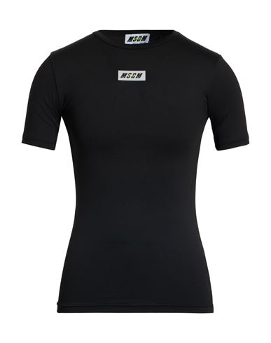 Msgm Active Man T-shirt Black Size M Polyamide, Elastane In Black