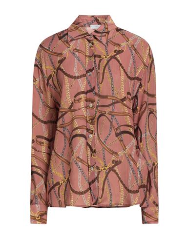 Ballantyne Woman Shirt Antique Rose Size 10 Silk In Brown