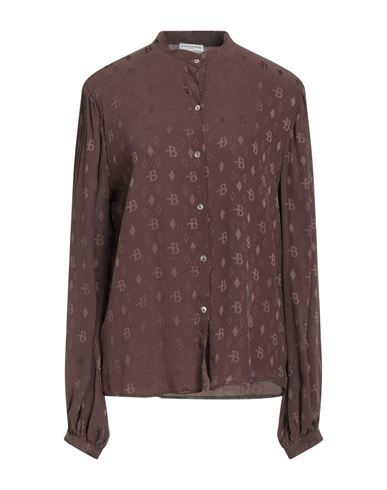 Ballantyne Woman Shirt Chocolate Brown Size 10 Acetate, Silk In Brown