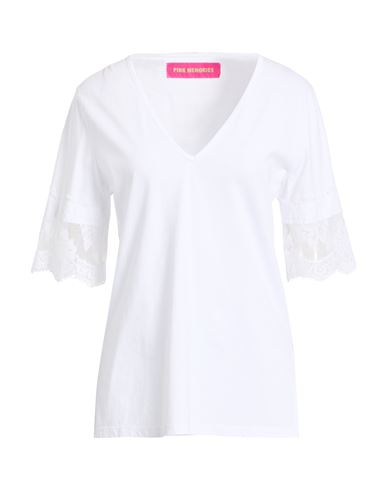 Pink Memories Woman T-shirt White Size 6 Cotton In White
