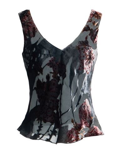 Mariella Rosati Woman Top Grey Size 10 Viscose, Silk In Gray