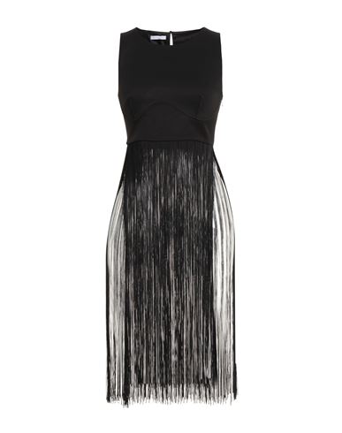 Patrizia Pepe Woman Top Black Size 8 Polyester, Elastane, Acetate In Multi