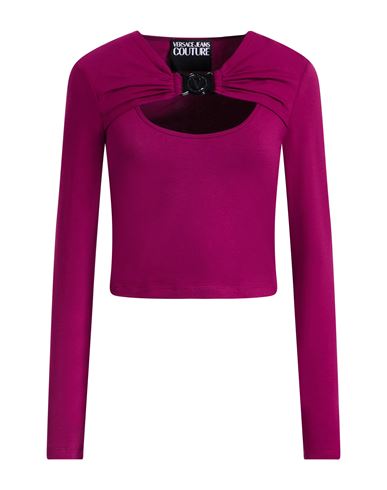 Versace Jeans Couture Woman T-shirt Garnet Size 12 Cotton, Elastane In Red