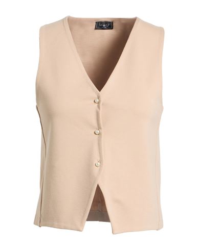 Mou Italy Deluxe Woman Tailored Vest Beige Size Xs Viscose, Polyamide, Elastane In Neutral