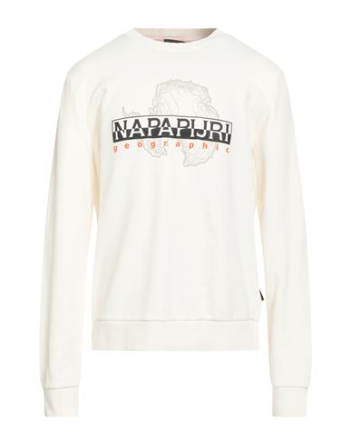 Napapijri Man Sweatshirt Cream Size Xxl Cotton In White