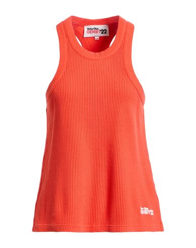 Reina Olga Open '22 Woman Tank Top Coral Size S/m Cotton In Red