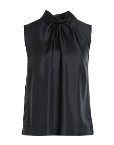 Caliban Woman Top Black Size 6 Silk In Black