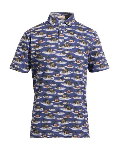 Altea Man Polo Shirt Purple Size M Cotton In Multi