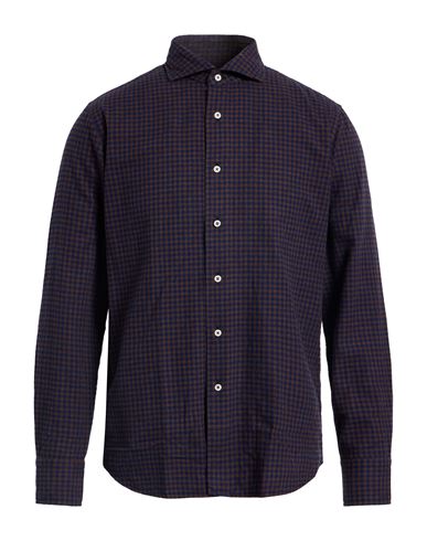 Grigio Washed Man Shirt Navy Size 15 ¾ Cotton In Blue