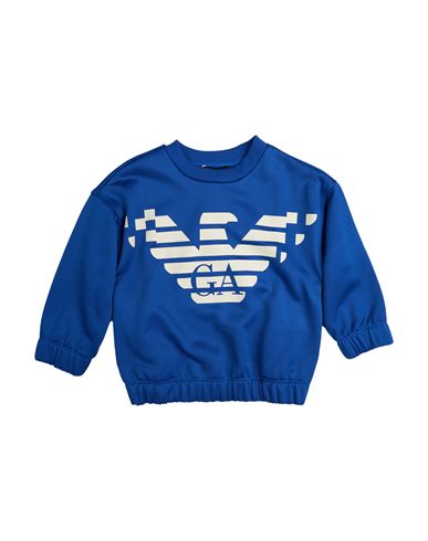 Emporio Armani Toddler Boy Sweatshirt Blue Size 6 Polyester, Cotton In Blue