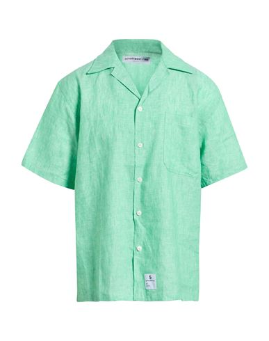 Department Five Department 5 Man Shirt Green Size 16 Linen In Green