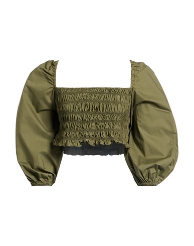 Mem.js Mem. Js Woman Top Military Green Size 4 Cotton, Nylon, Elastane In Green
