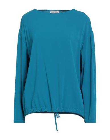 Frida Madè Woman Top Azure Size Xl Cotton, Elastane In Blue