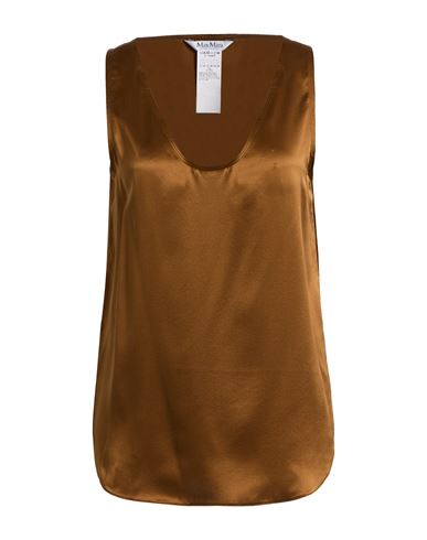 Max Mara Woman Top Brown Size 4 Silk In Brown