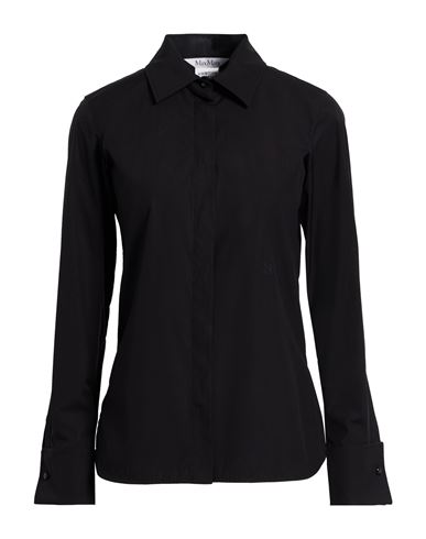 Max Mara Woman Shirt Black Size 12 Cotton, Elastane In Black