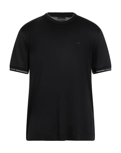 Emporio Armani Man T-shirt Black Size L Lyocell, Cotton In Black