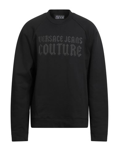 Man Sweatshirt Black Size XS Cotton, Elastane