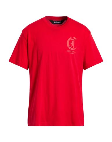 Just Cavalli Man T-shirt Red Size 3xl Cotton In Red