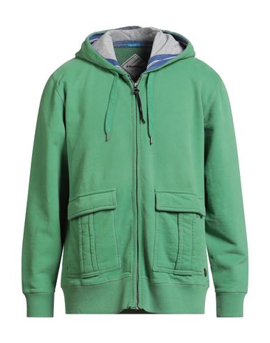 Burlington Man Sweatshirt Green Size L Cotton In Green