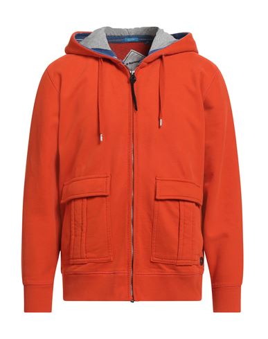 Burlington Man Sweatshirt Orange Size L Cotton In Red