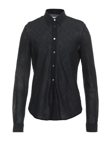 Department Five Department 5 Man Shirt Black Size 16 Virgin Wool In Black
