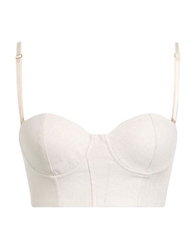 Patrizia Pepe Woman Top Beige Size 10 Viscose, Polyester, Metallic Fiber, Polyamide, Elastane In Neutral