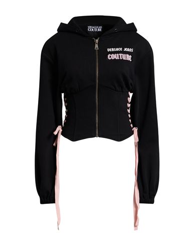 Versace Jeans Couture Woman Sweatshirt Black Size 12 Cotton In Black