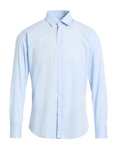 Ice Iceberg Man Shirt Sky Blue Size 17 Cotton In Blue