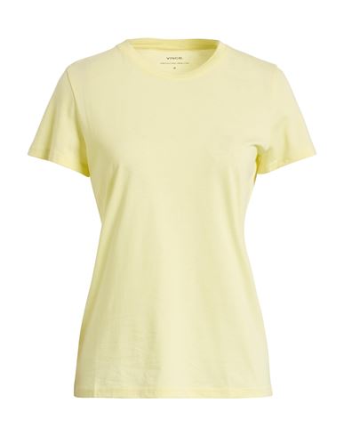 Vince . Woman T-shirt Pastel Yellow Size M Pima Cotton