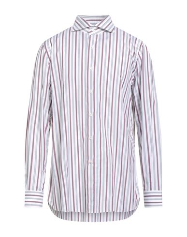 Isaia Man Shirt Garnet Size 15 Cotton In Blue