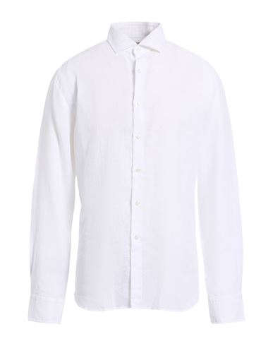 Xacus Man Shirt White Size 17 Linen In White