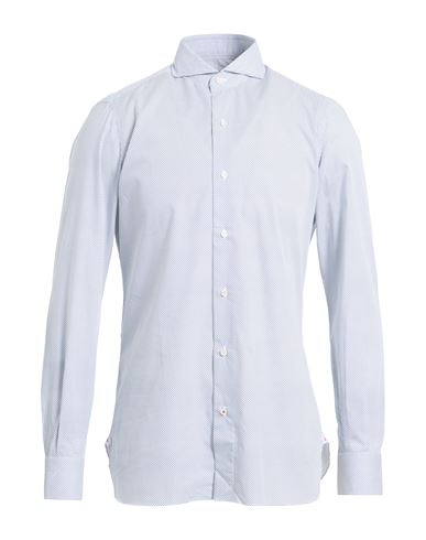 Isaia Man Shirt Navy Size 17 ½ Cotton In White