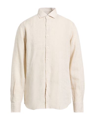 Xacus For Franz Kraler Man Shirt Beige Size 16 Linen In Neutral