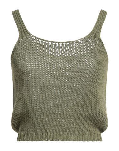 Vicolo Woman Top Military Green Size Onesize Cotton, Polyamide