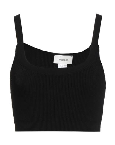 Vicolo Woman Top Black Size Onesize Viscose, Polyester In Black