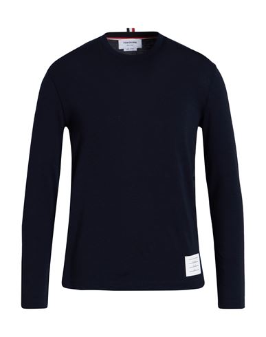 Thom Browne Oversized Cotton Long Sleeve T-shirt In Blue