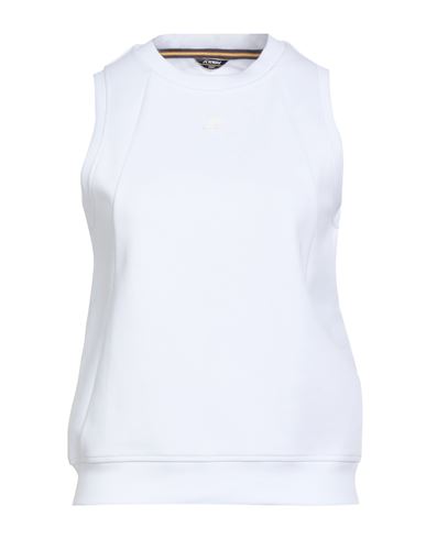 K-way Woman Sweatshirt White Size L Cotton, Polyester, Elastane In White