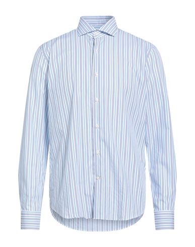 Savile Row Man Shirt White Size 16 Cotton In Blue