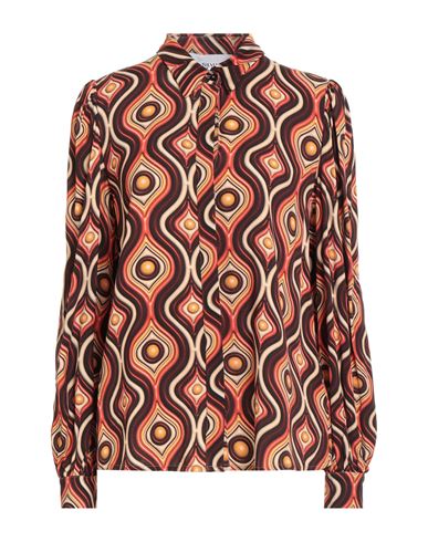 Silvian Heach Woman Shirt Chocolate Brown Size 8 Viscose In Multi