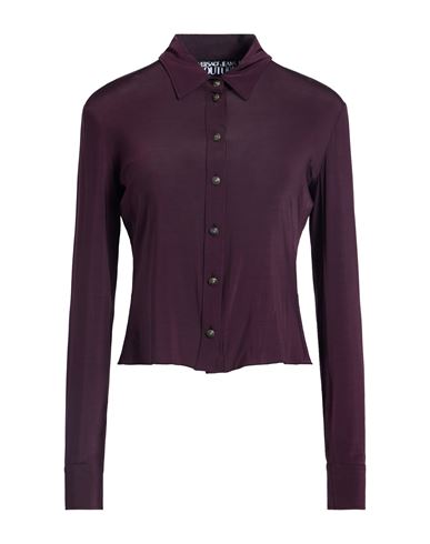 Versace Jeans Couture Woman Shirt Plum Size 10 Viscose, Elastane In Purple