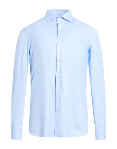 Errico Formicola Napoli Man Shirt Sky Blue Size 15 ½ Cotton In Blue
