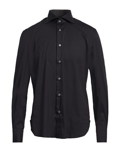 Errico Formicola Napoli Man Shirt Black Size 17 ½ Cotton, Polyamide, Elastane In Black