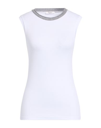 Peserico Woman Top White Size 14 Cotton, Elastane In White