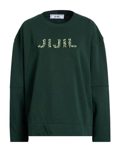 Jijil Woman Sweatshirt Dark Green Size 8 Cotton, Polyester In Green