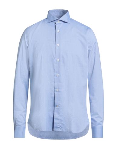 Alea Man Shirt Sky Blue Size 16 Cotton In Blue